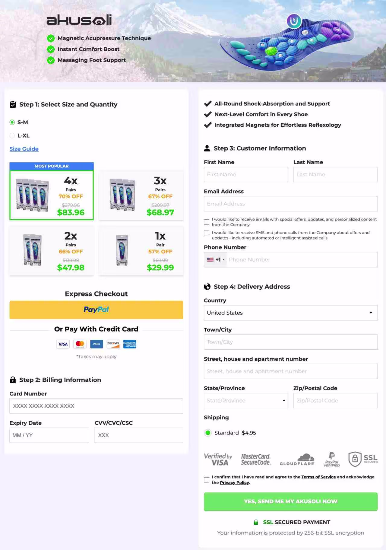 Akusoli Secure Checkout — Order Official Magnetic Insoles USA 2026